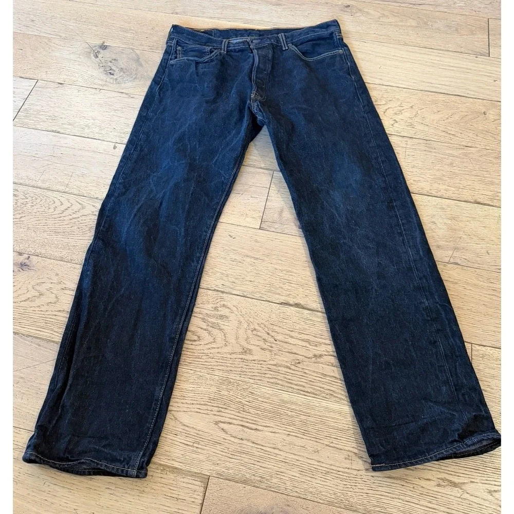 Levi Strauss Co 501 Original Fit Button Fly Dark Black Wash Jeans 36x34 (1021)‎